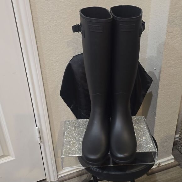 Hunter Refined Tall Waterproof Boots- Black - Picture 9 of 12